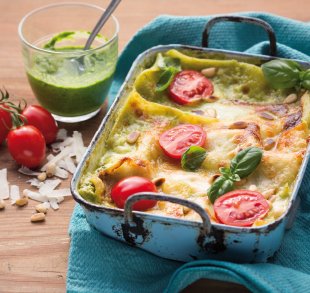 Käse-Lasagne mit Pesto