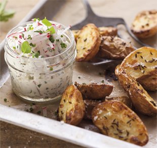 Ofenkartoffeln und Käse-Dip